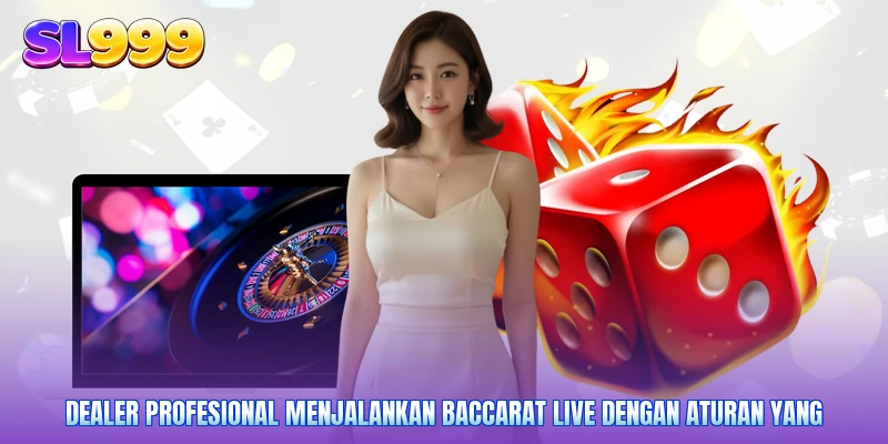 Dealer profesional menjalankan Baccarat Live dengan aturan yang